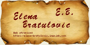 Elena Bratulović vizit kartica